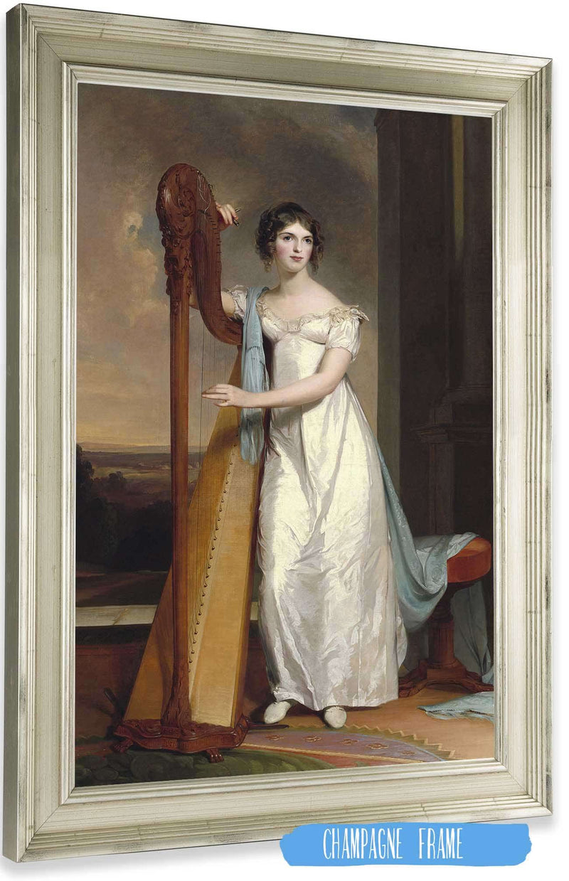 Lady With A Harp Eliza Ridgely by Thomas Sully Posters, Prints, & Visual Artwork