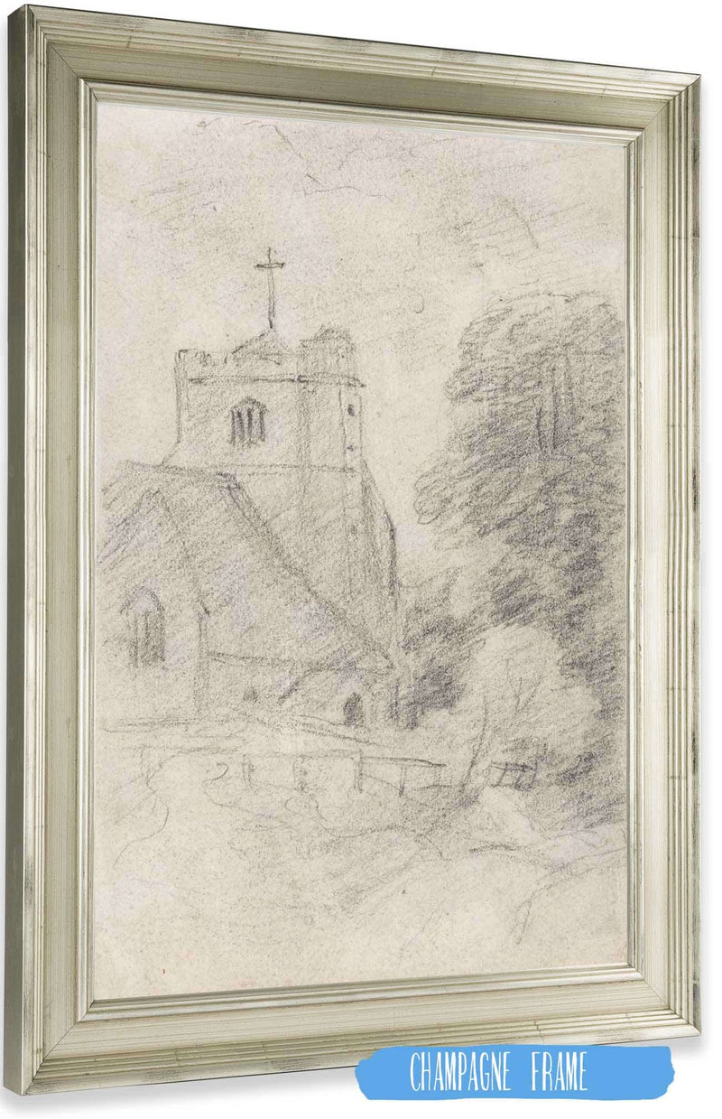 Leatherhead Church Near Epsom From The Northeast by John Constable Posters, Prints, & Visual Artwork