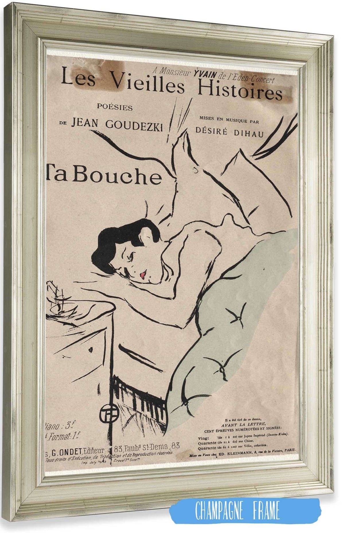 Les Vieilles Histoires Ta Bouche by Henri De Toulouse Lautrec Posters, Prints, & Visual Artwork