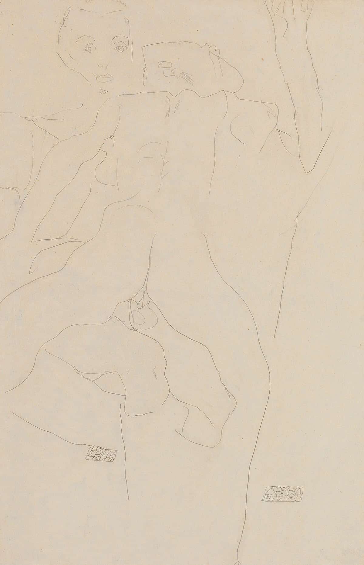 Liebespaar by Egon Schiele Posters, Prints, & Visual Artwork