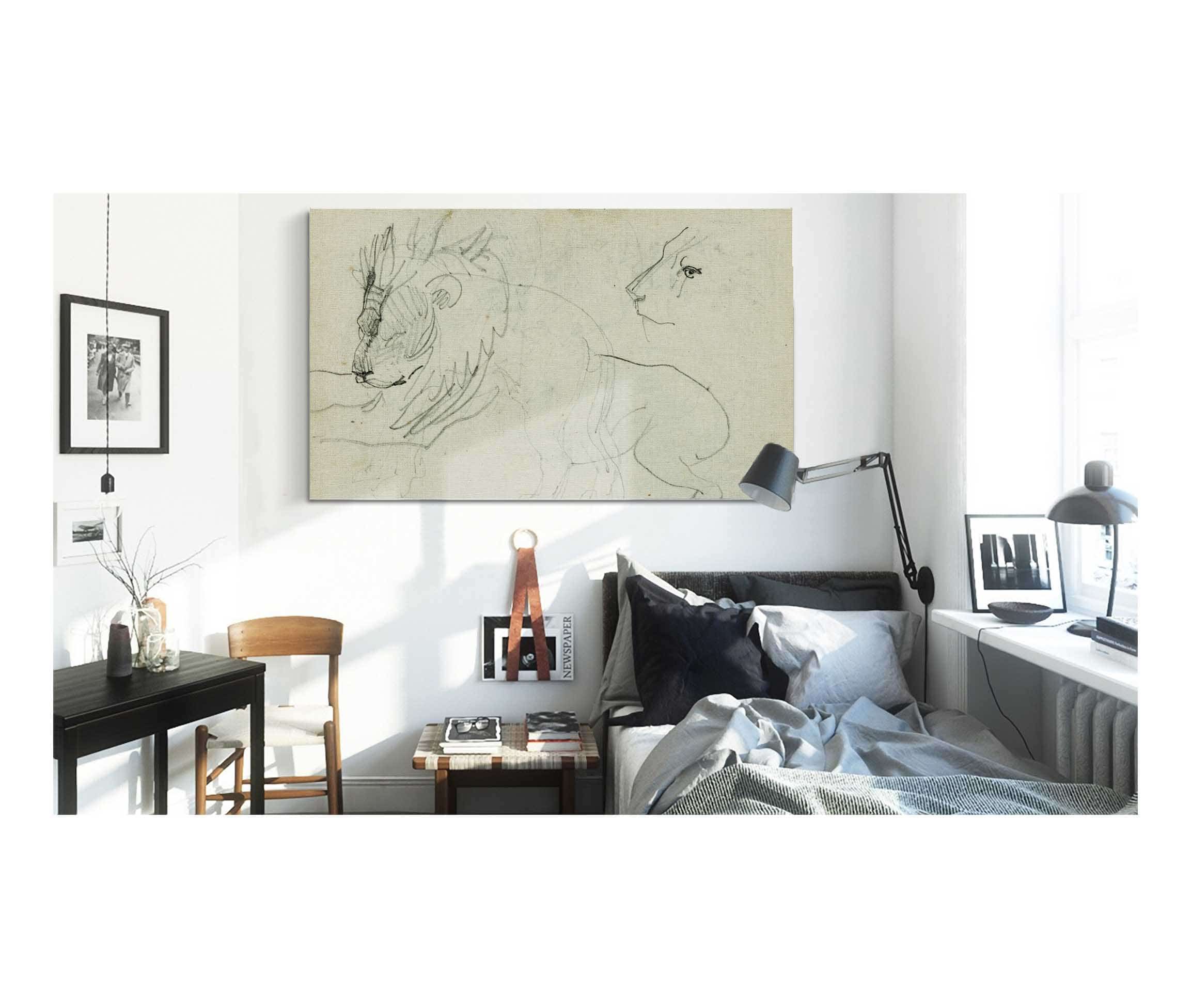 Lion Studies  by Theodore Gericault Posters, Prints, & Visual Artwork