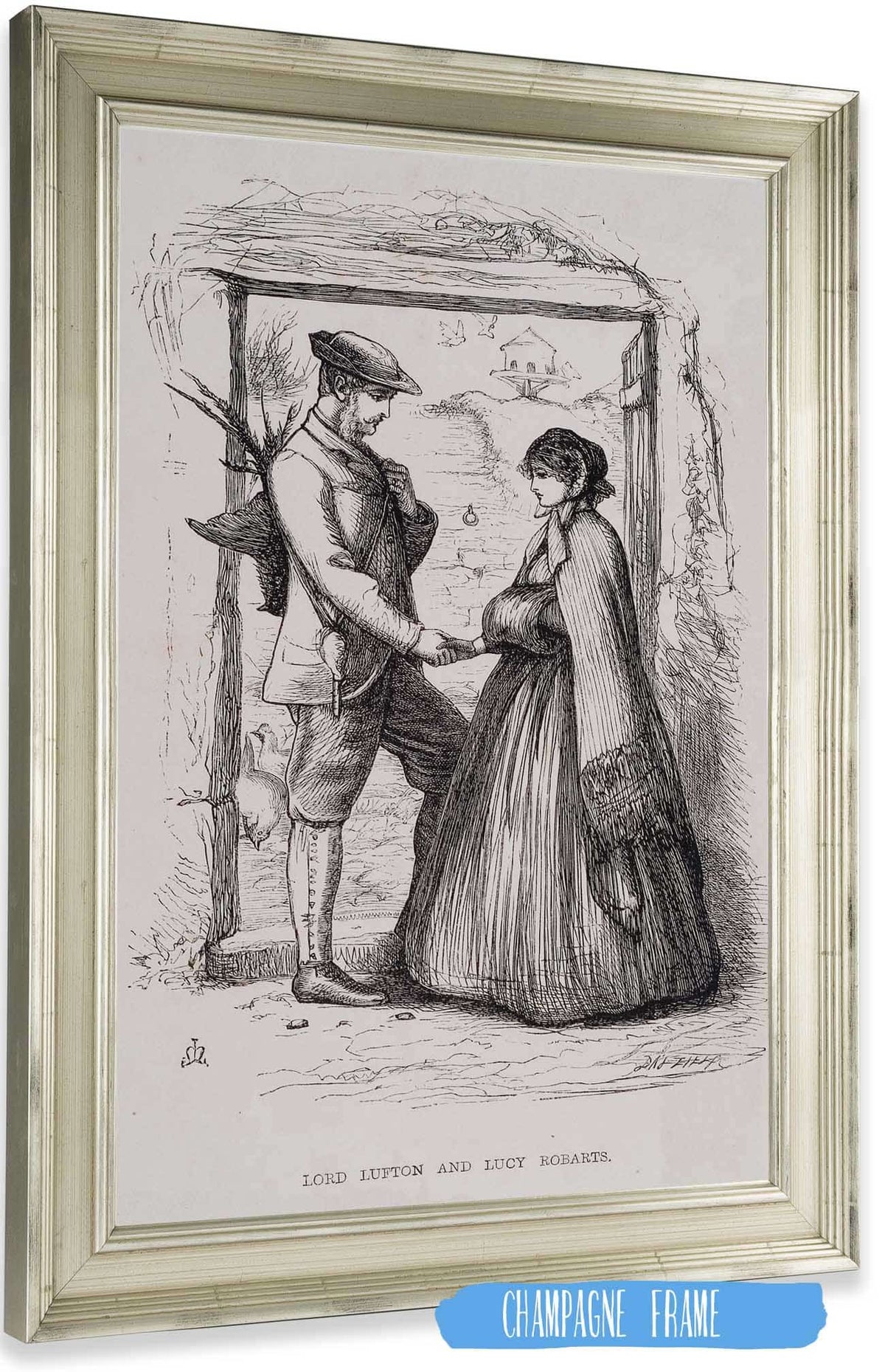 Lord Lufton And Lucy Robarts by Sir John Everett Millais Posters, Prints, & Visual Artwork