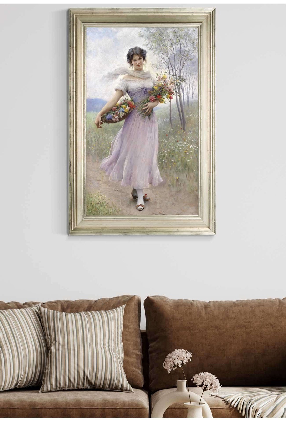 Madchen In Fliederfarbenem Kleid by Eugen Von Blaas Posters, Prints, & Visual Artwork