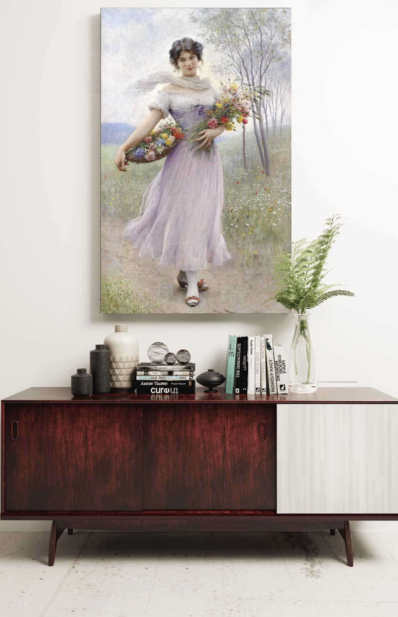 Madchen In Fliederfarbenem Kleid by Eugen Von Blaas Posters, Prints, & Visual Artwork