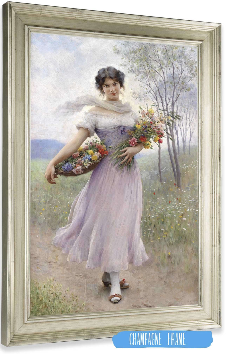 Madchen In Fliederfarbenem Kleid by Eugen Von Blaas Posters, Prints, & Visual Artwork