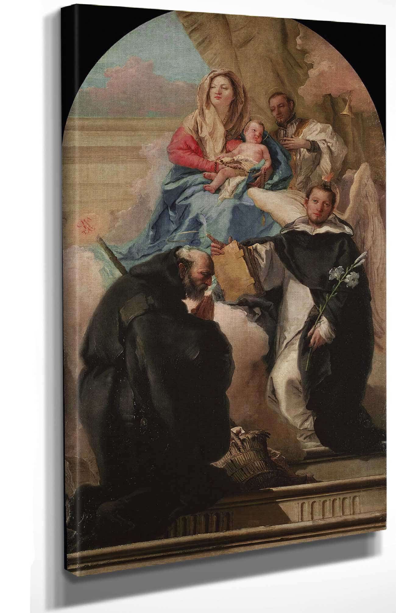 Madonna And Child With Three Saints by Giovanni Domenico Tiepolo Posters, Prints, & Visual Artwork