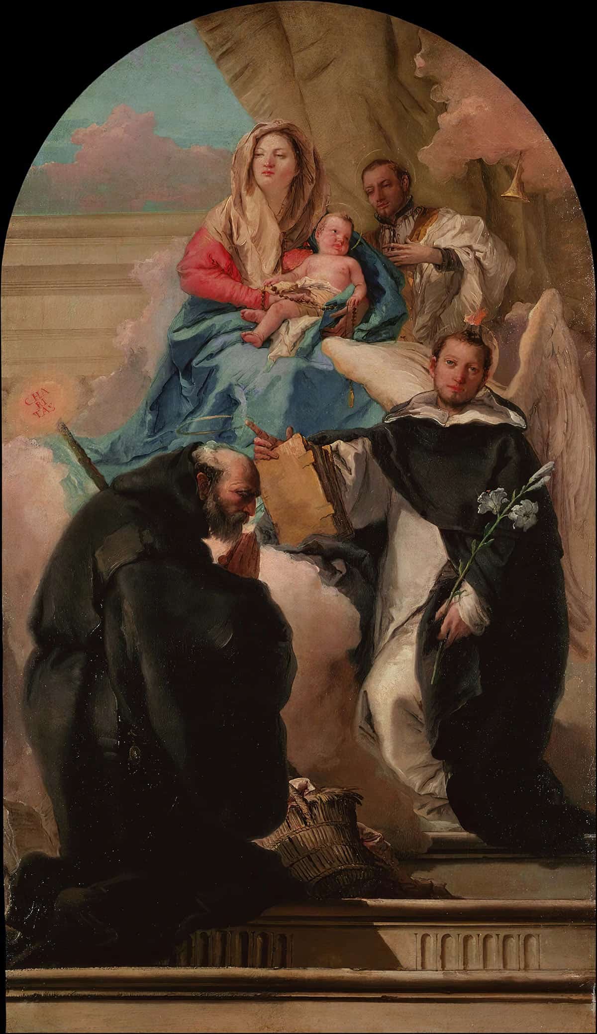 Madonna And Child With Three Saints by Giovanni Domenico Tiepolo Posters, Prints, & Visual Artwork