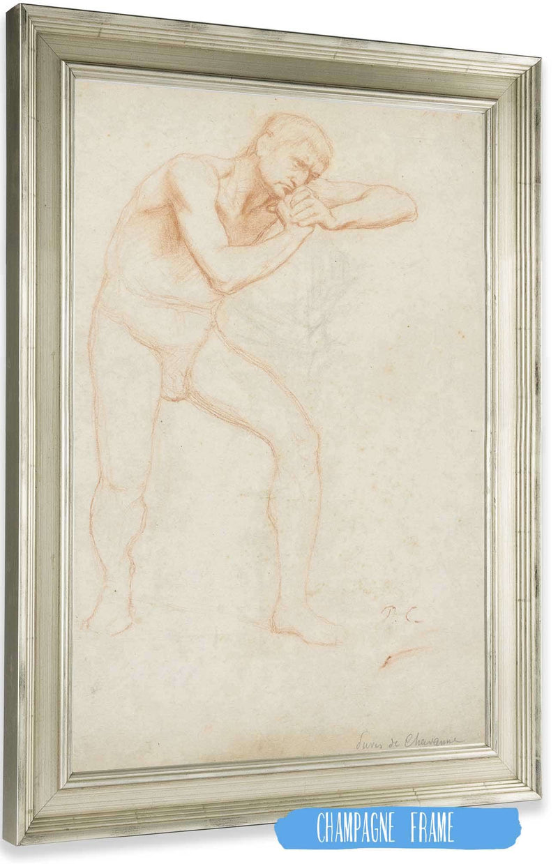 Male Nude by Pierre Puvis De Chavannes Posters, Prints, & Visual Artwork