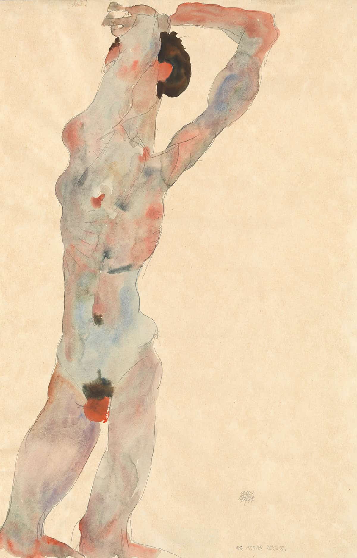 Mannlicher Akt by Egon Schiele Posters, Prints, & Visual Artwork