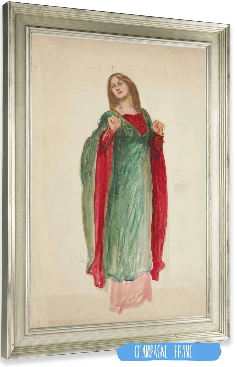 Medieval Lady Sketch For An Unidentified Shakespeare Play by Edwin Austin Abbey Posters, Prints, & Visual Artwork