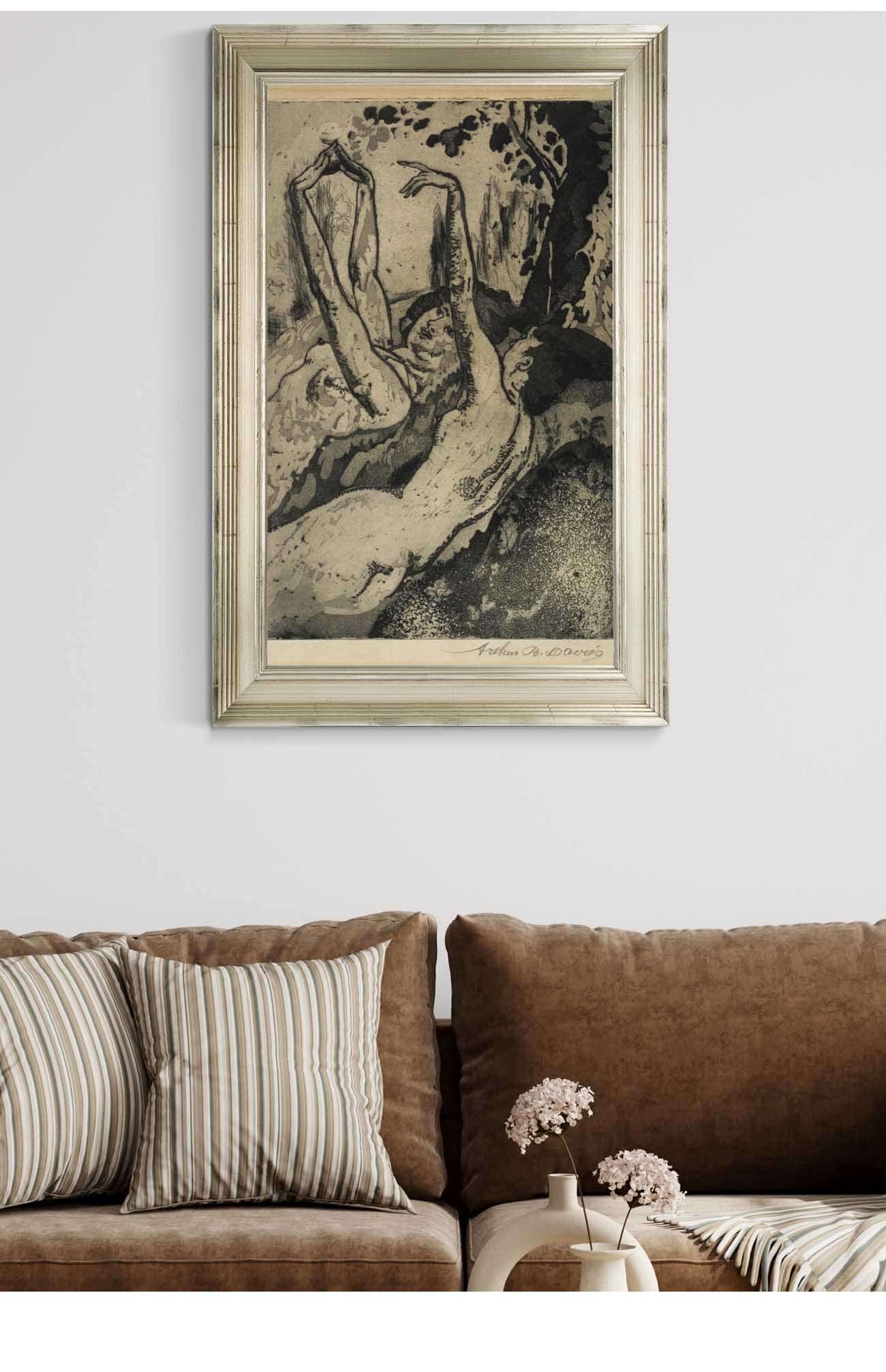 Moonlight On The Grassy Bank by Arthur Bowen Davies Posters, Prints, & Visual Artwork