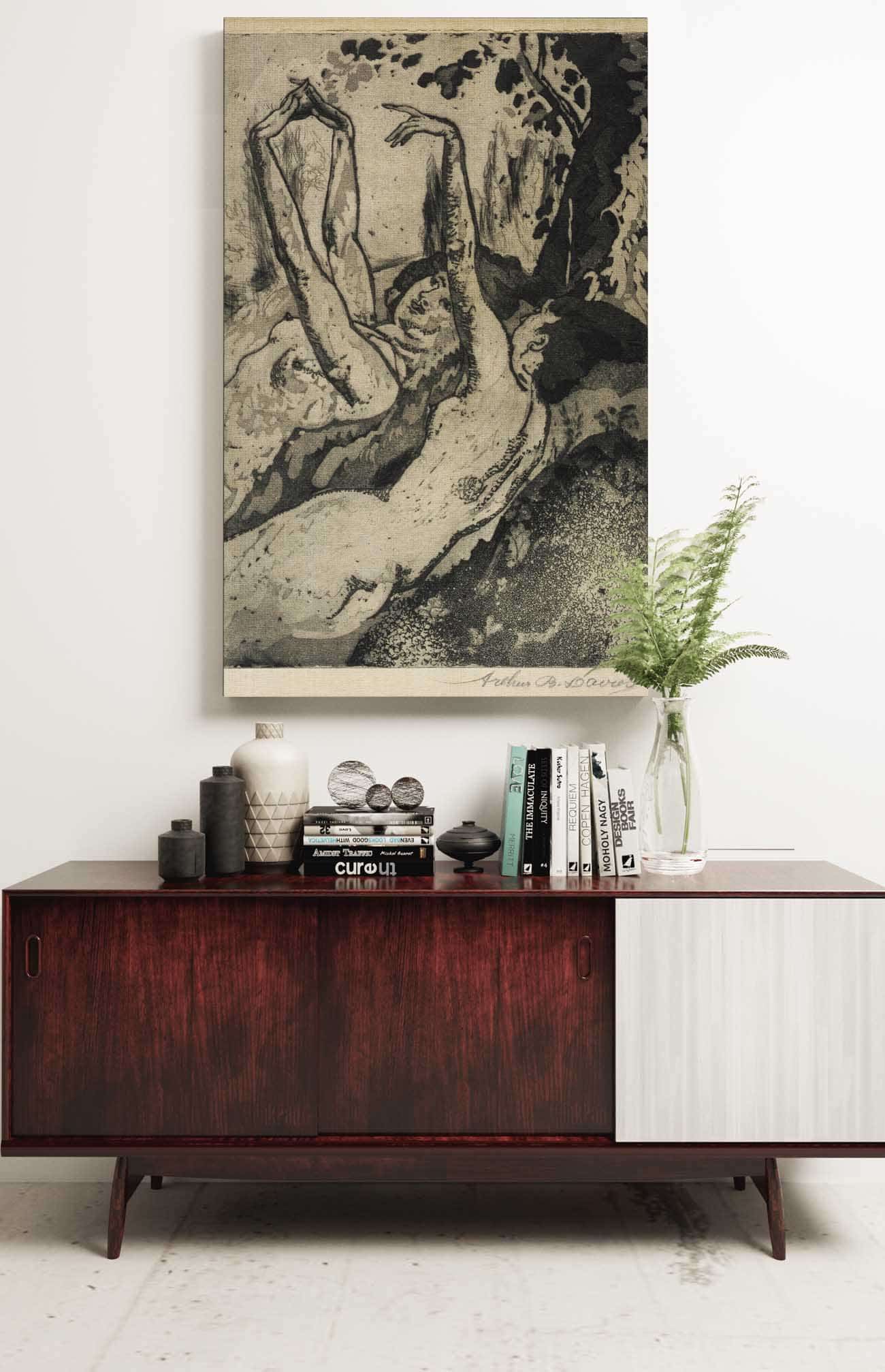 Moonlight On The Grassy Bank by Arthur Bowen Davies Posters, Prints, & Visual Artwork