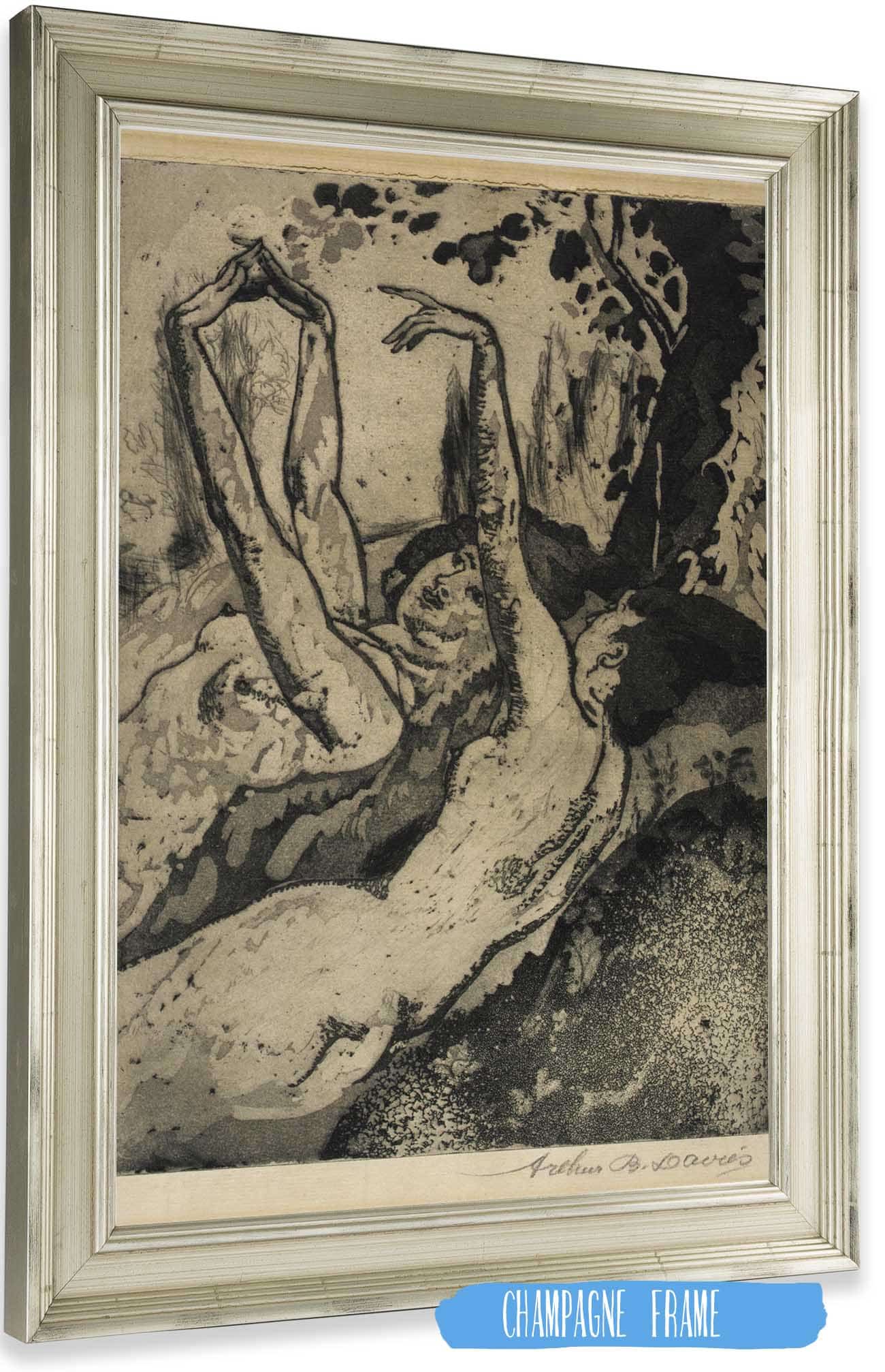 Moonlight On The Grassy Bank by Arthur Bowen Davies Posters, Prints, & Visual Artwork