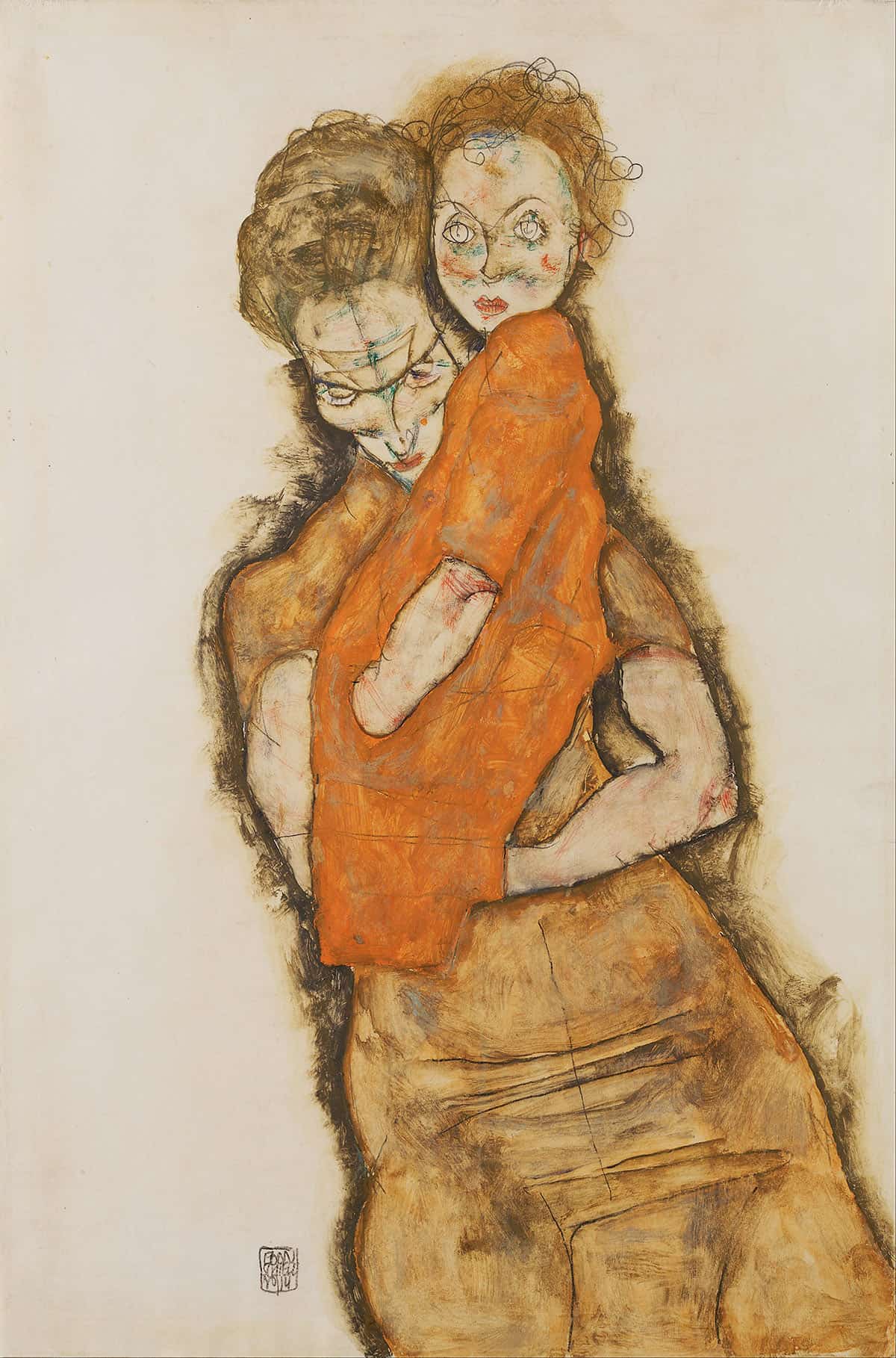 Mother And Child by Egon Schiele Posters, Prints, & Visual Artwork