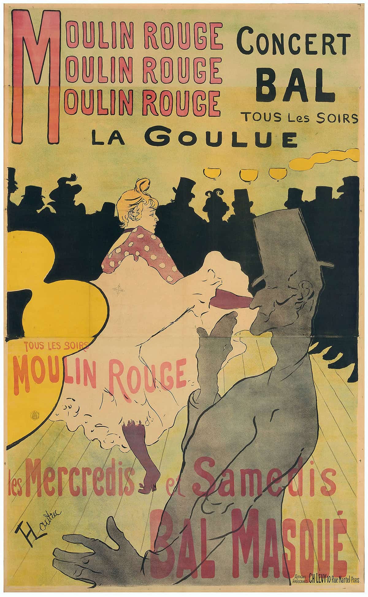 Moulin Rouge La Goulue by Henri De Toulouse Lautrec Posters, Prints, & Visual Artwork