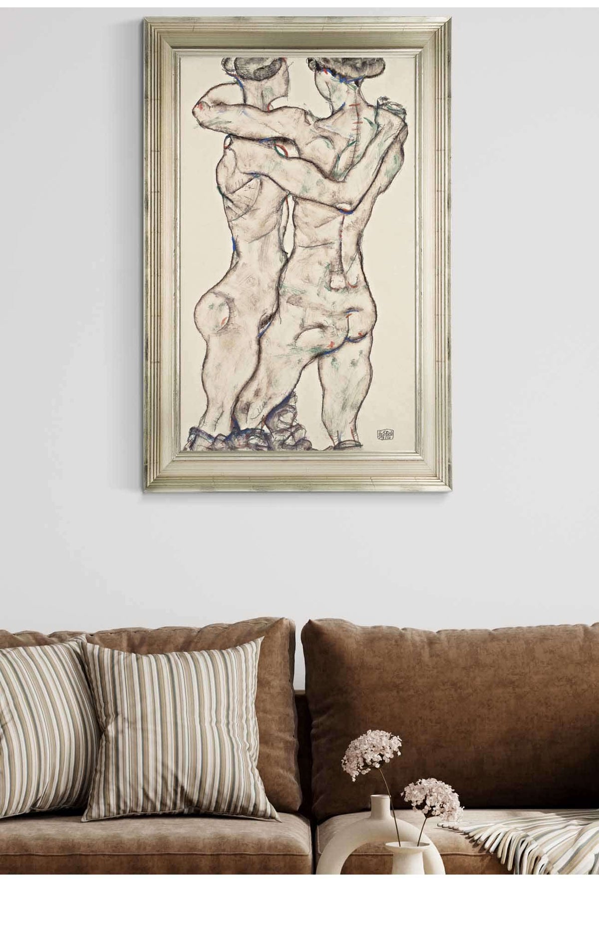 Naked Girls Embracing by Egon Schiele Posters, Prints, & Visual Artwork