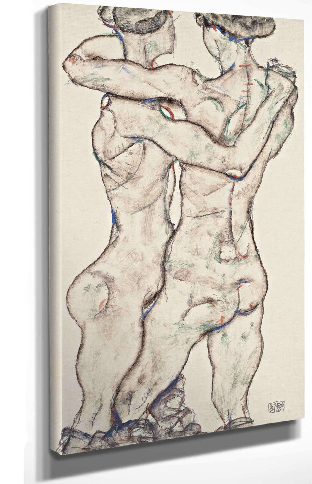 Naked Girls Embracing by Egon Schiele Posters, Prints, & Visual Artwork