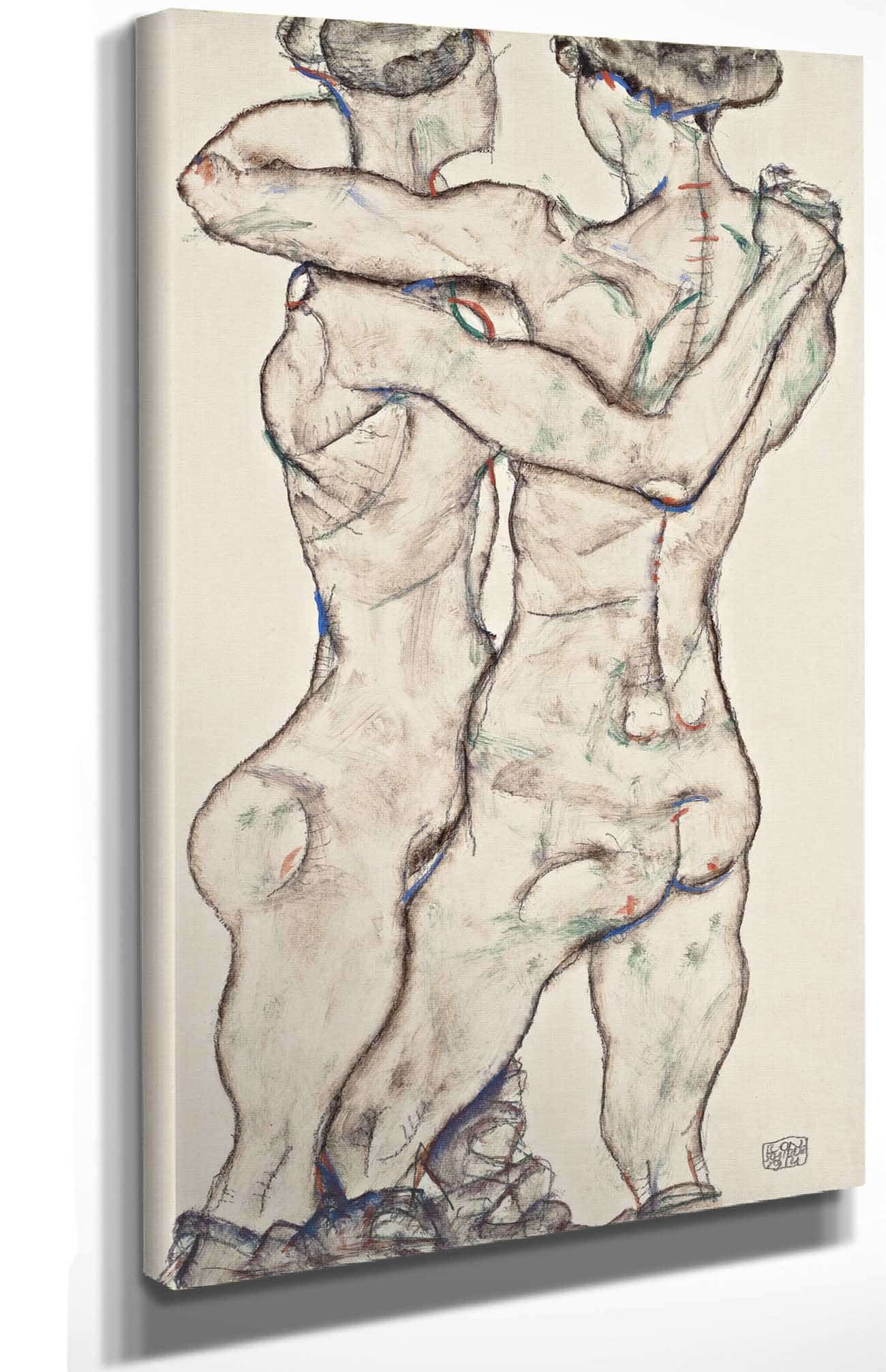 Naked Girls Embracing by Egon Schiele Posters, Prints, & Visual Artwork