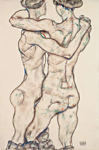 Naked Girls Embracing by Egon Schiele Posters, Prints, & Visual Artwork