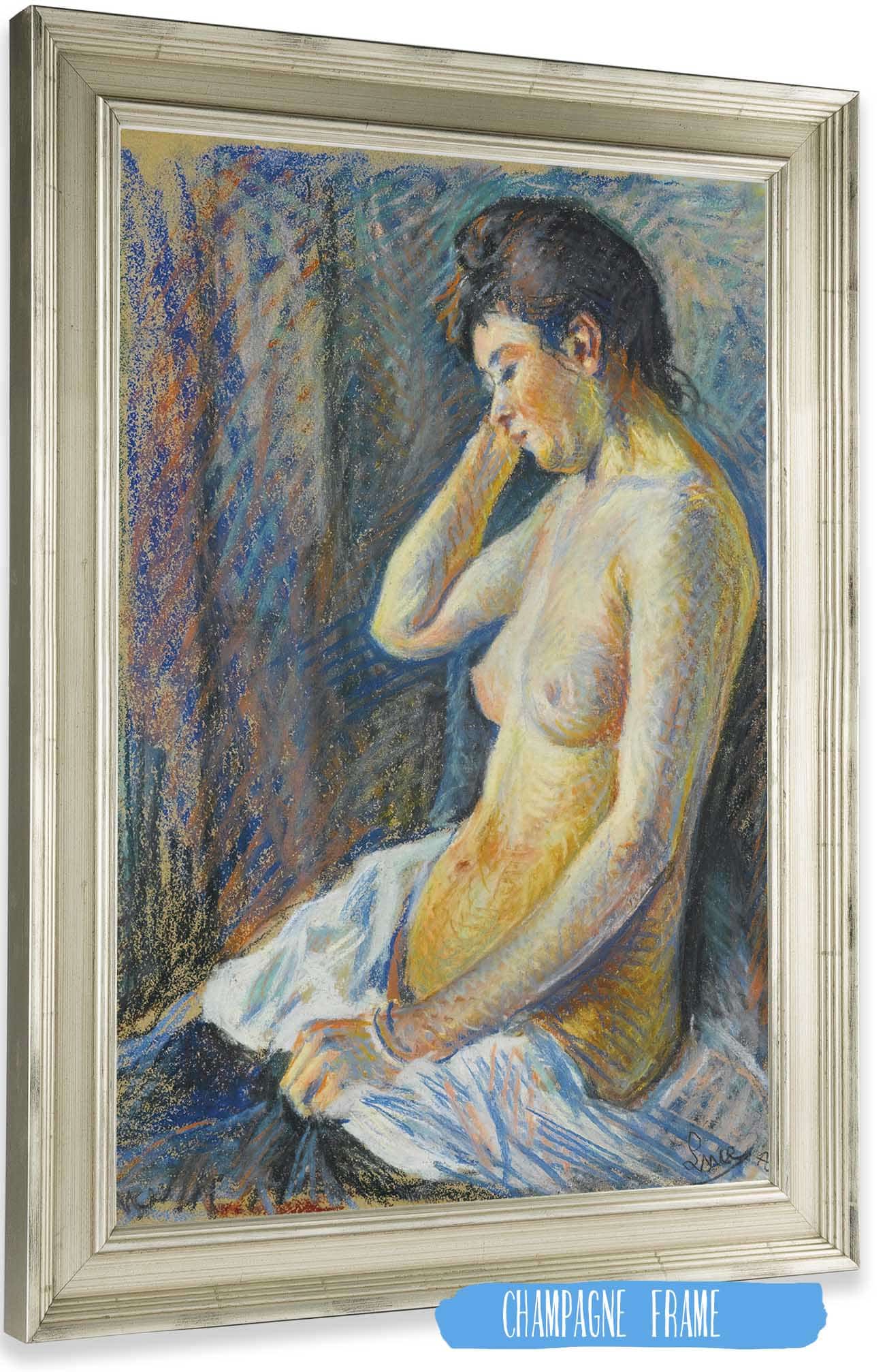 Nu Assis by Maximilien Luce Posters, Prints, & Visual Artwork