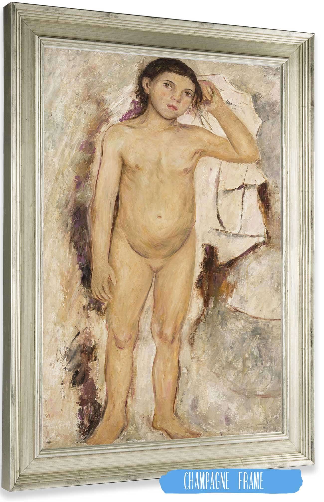 Nude Little Girl With A Raised Hand by Tadeusz Makowski Posters, Prints, & Visual Artwork