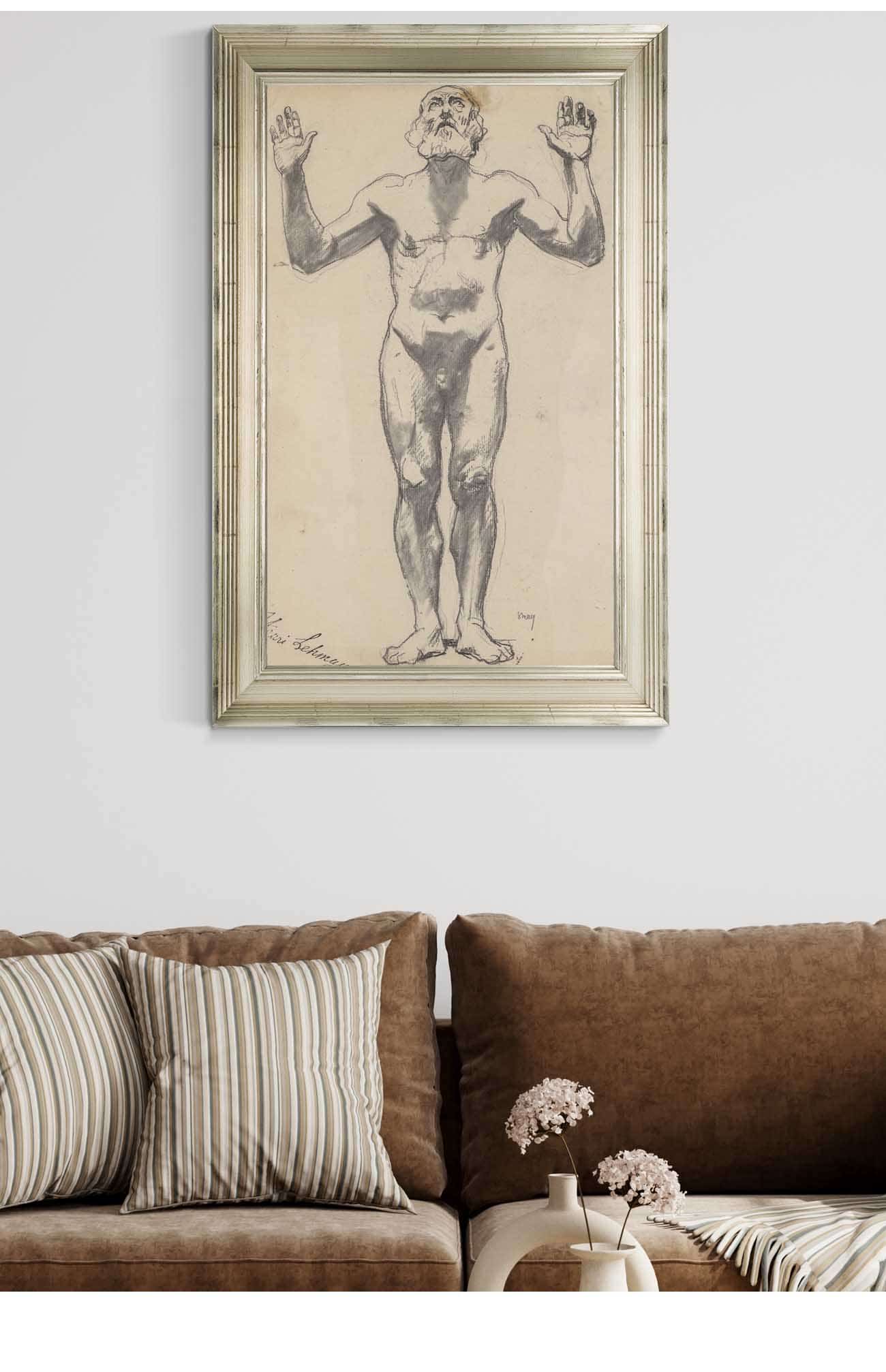 Nude Study Of An Old Man Before by Henri Lehmann Posters, Prints, & Visual Artwork