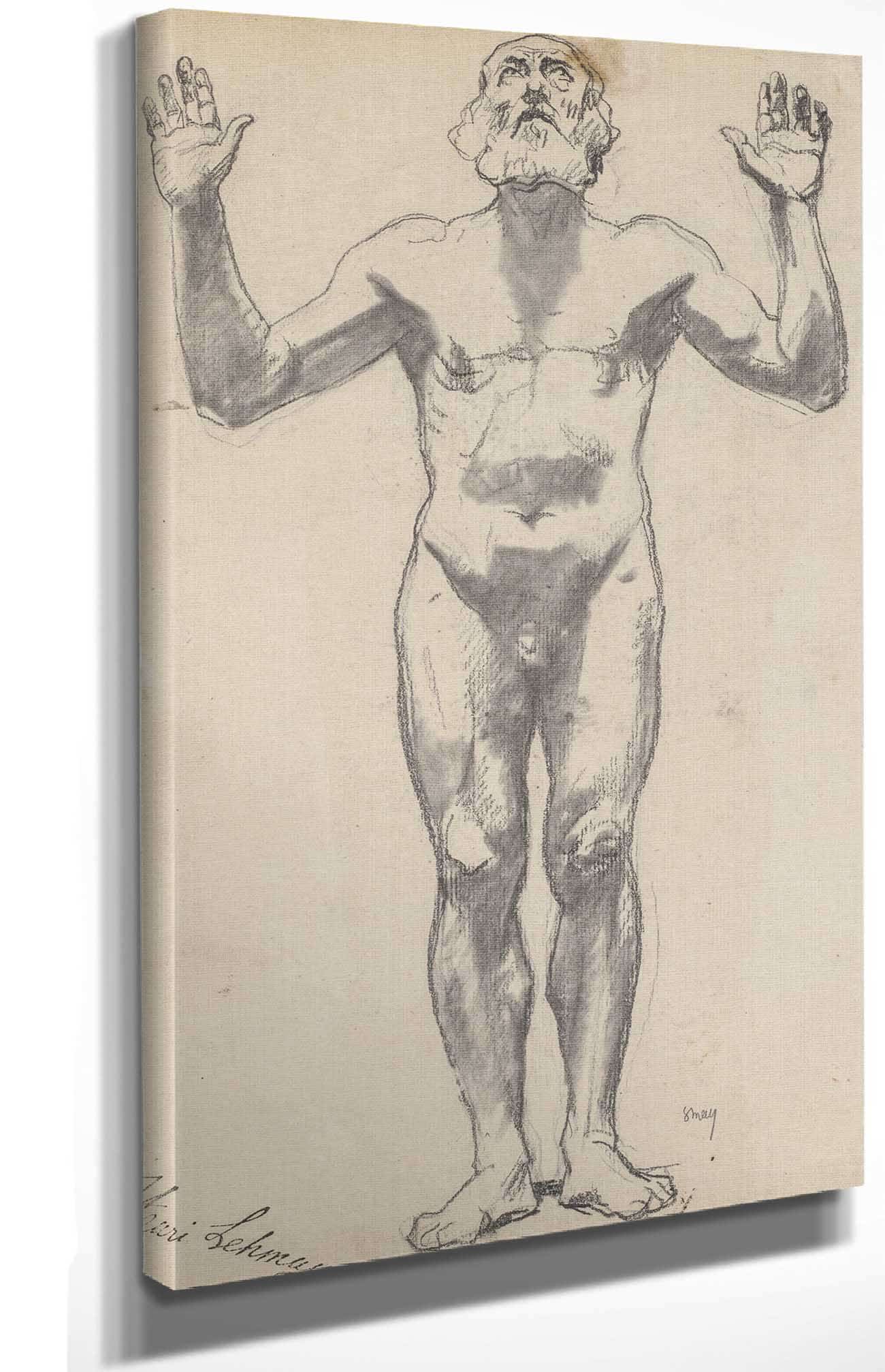 Nude Study Of An Old Man Before by Henri Lehmann Posters, Prints, & Visual Artwork
