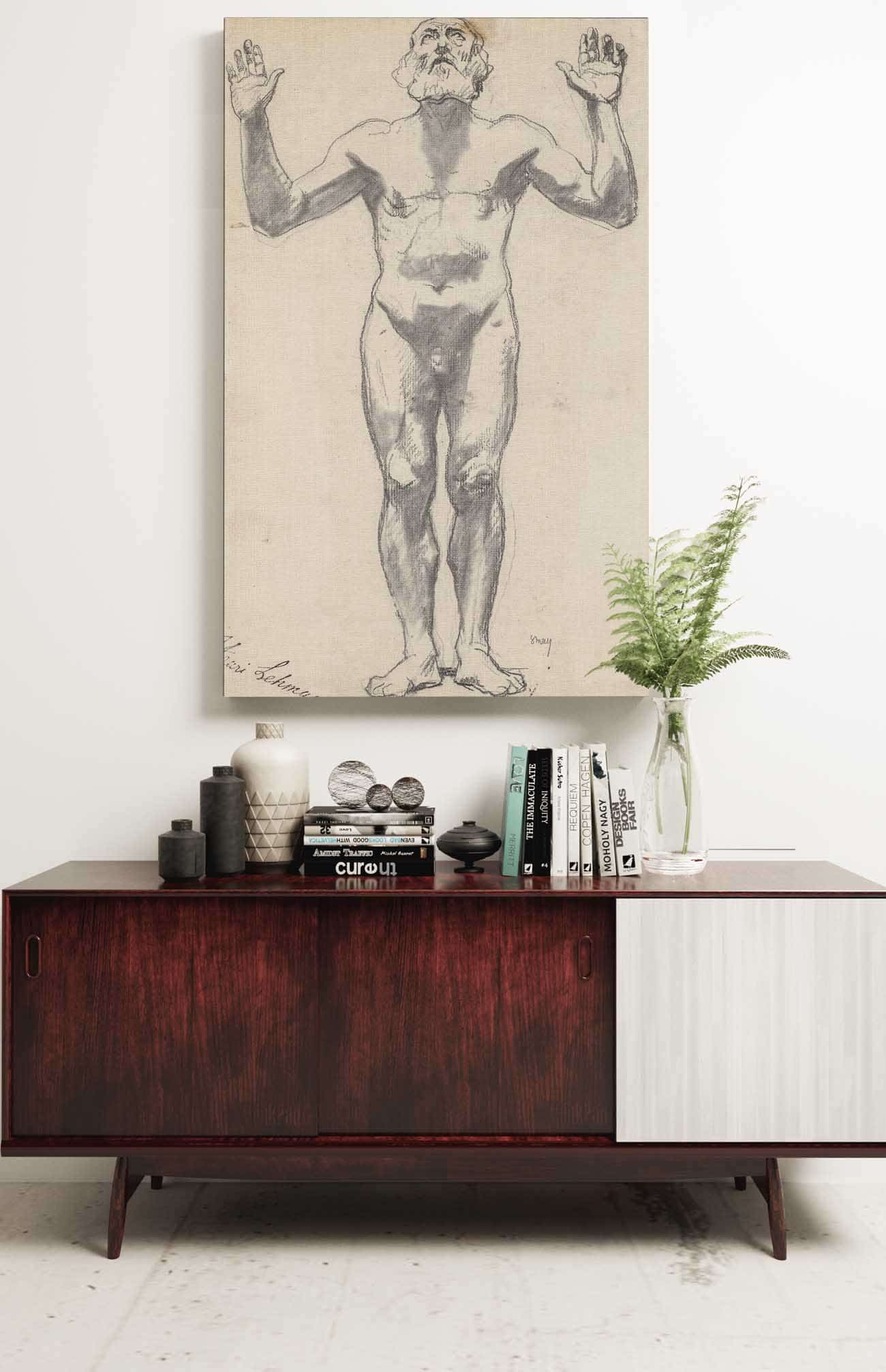Nude Study Of An Old Man Before by Henri Lehmann Posters, Prints, & Visual Artwork
