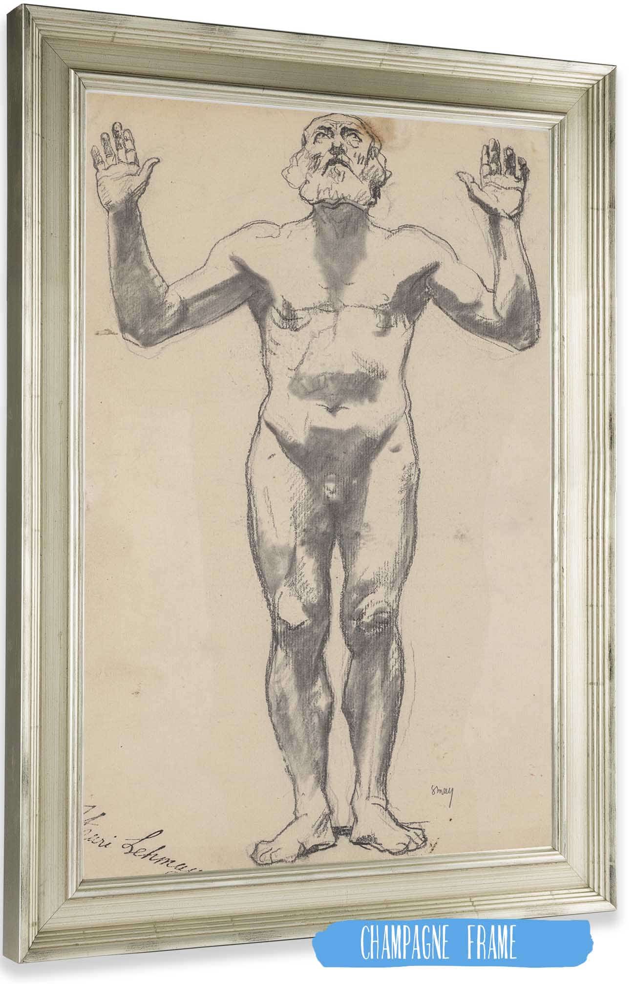 Nude Study Of An Old Man Before by Henri Lehmann Posters, Prints, & Visual Artwork