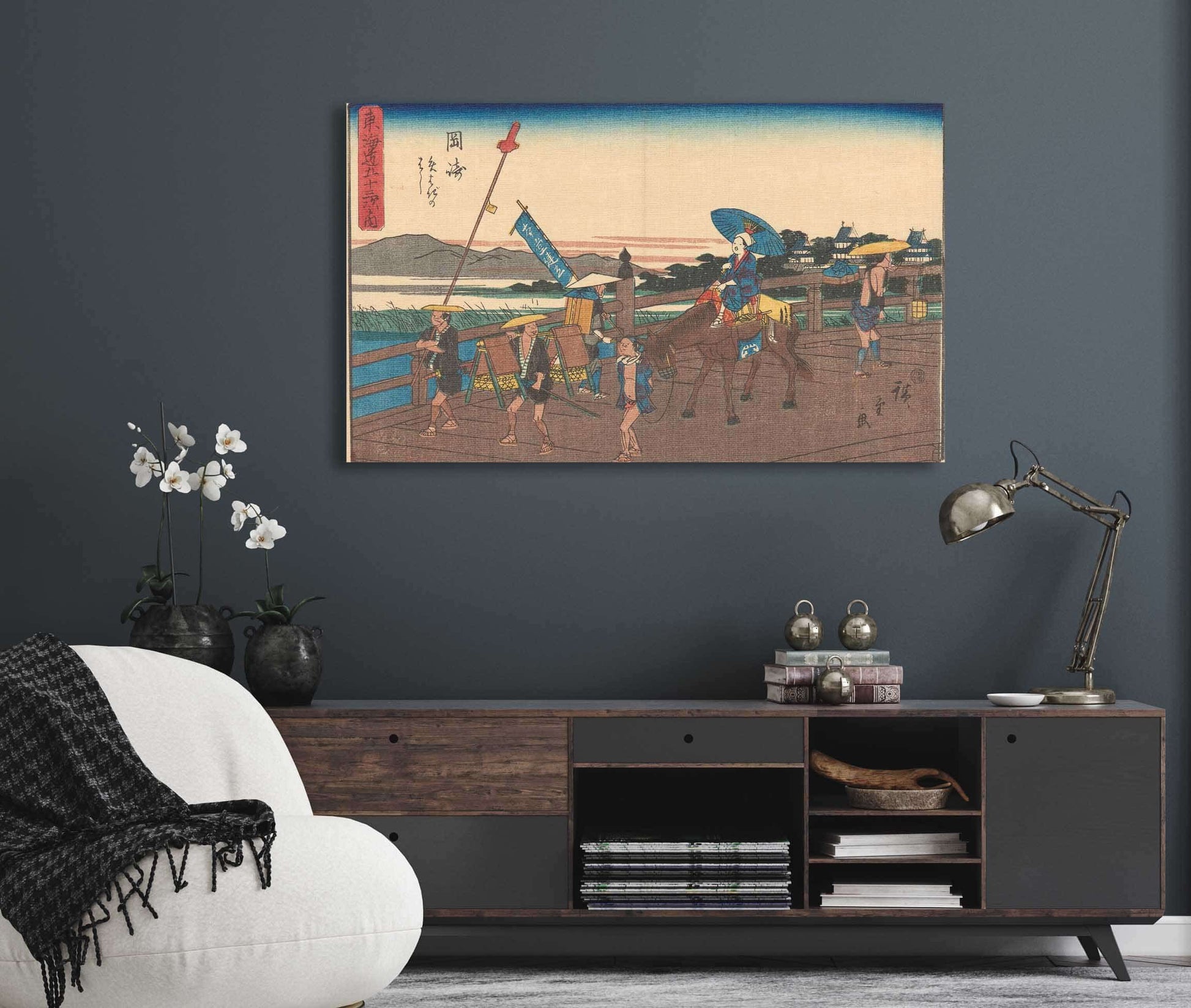 Okazaki   by Ando Hiroshige Posters, Prints, & Visual Artwork