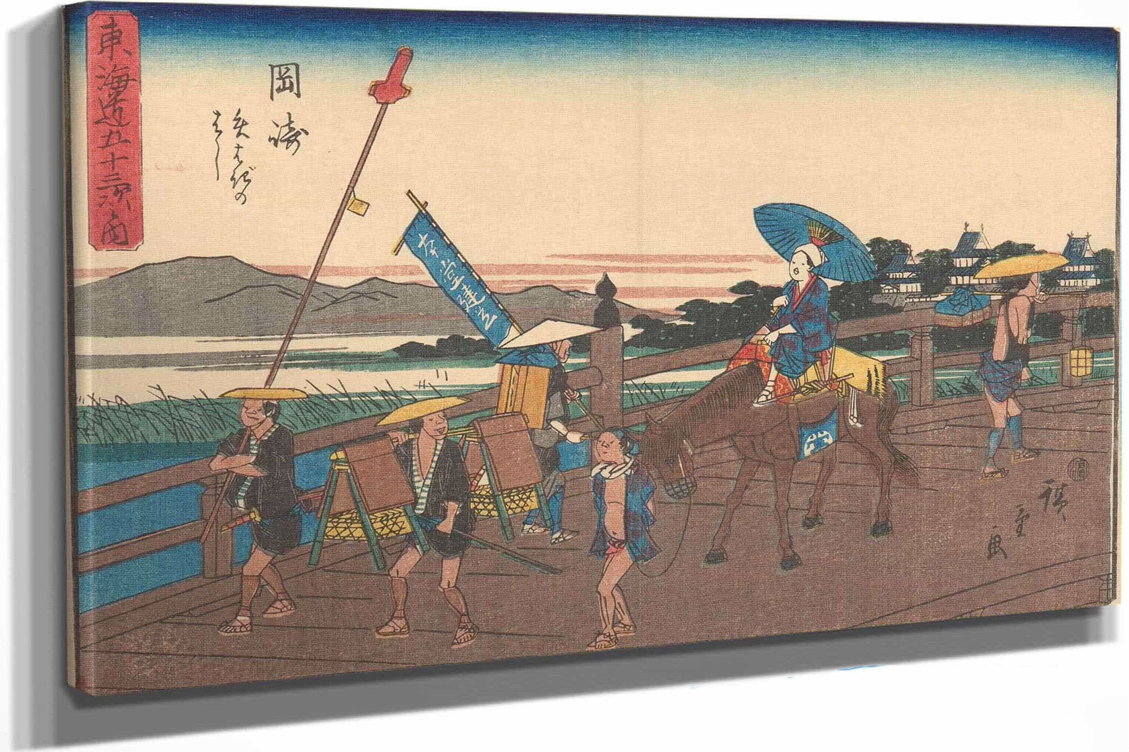 Okazaki   by Ando Hiroshige Posters, Prints, & Visual Artwork