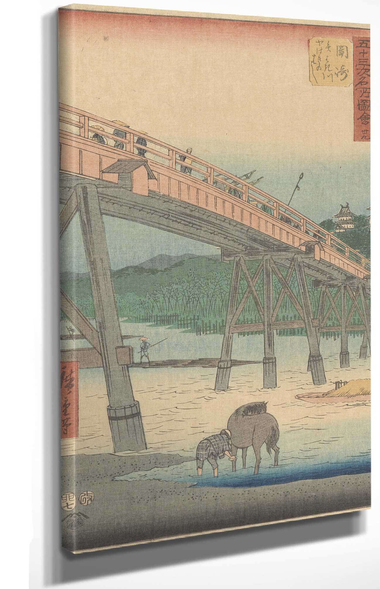 Okazaki   by Ando Hiroshige Posters, Prints, & Visual Artwork