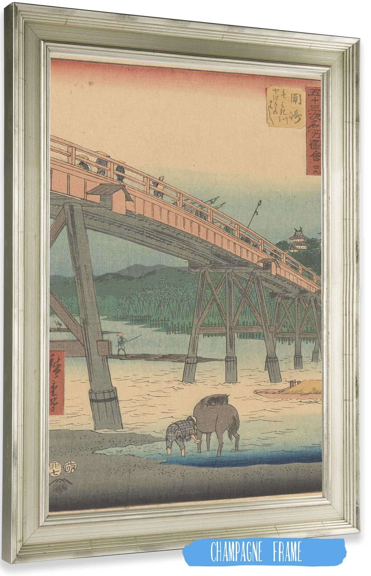 Okazaki   by Ando Hiroshige Posters, Prints, & Visual Artwork