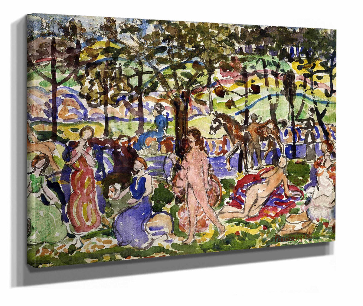 Park Scene by Maurice Prendergast Posters, Prints, & Visual Artwork