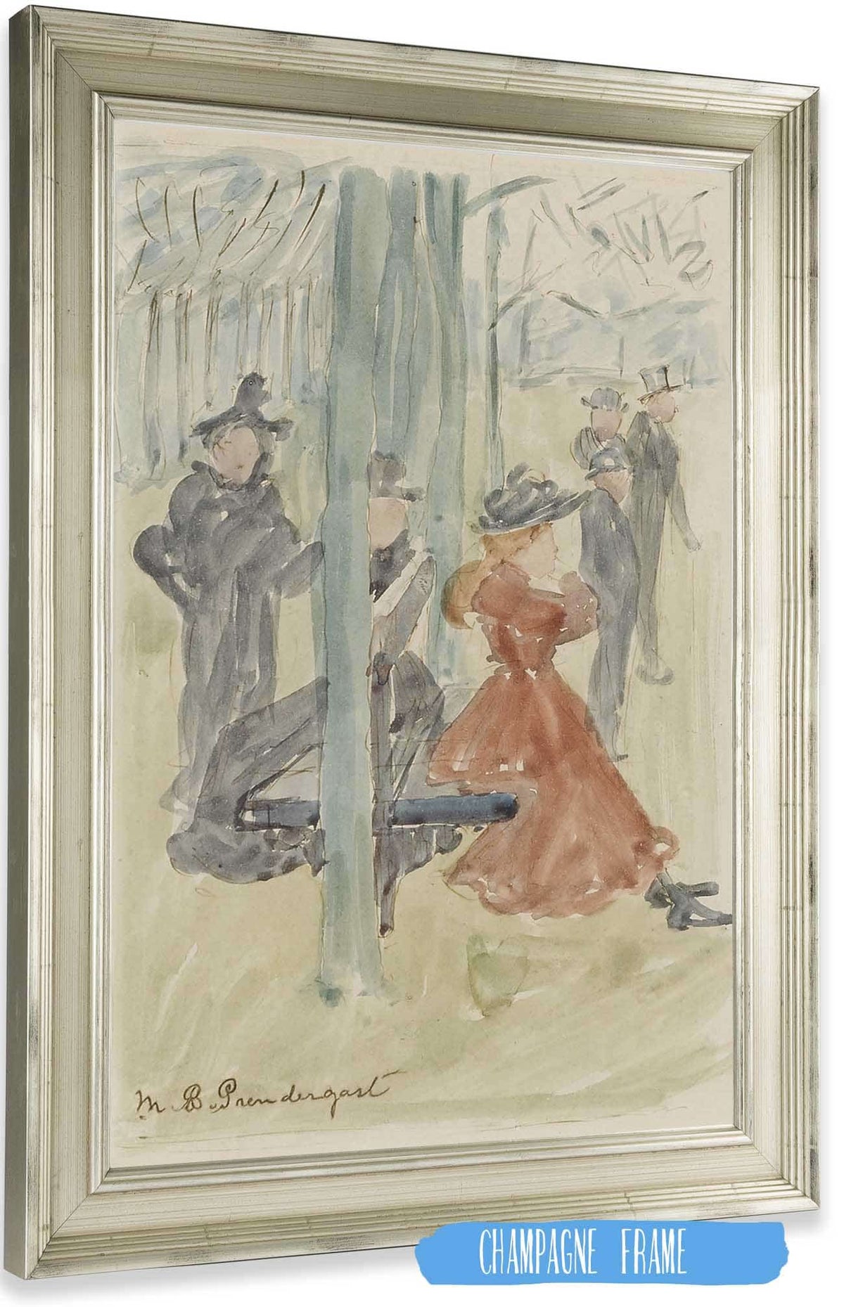 Park Scene by Maurice Prendergast Posters, Prints, & Visual Artwork