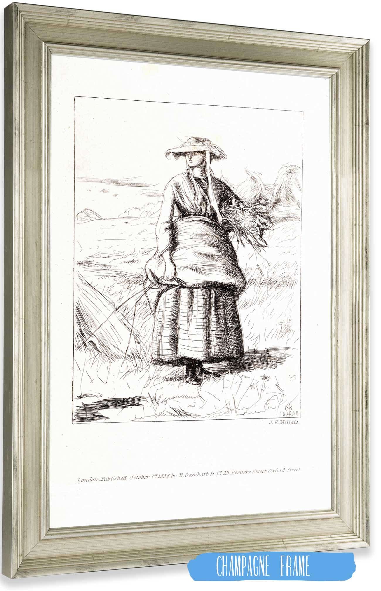 Passages From The Poems Of Thomas Hood Ruth by Sir John Everett Millais Posters, Prints, & Visual Artwork