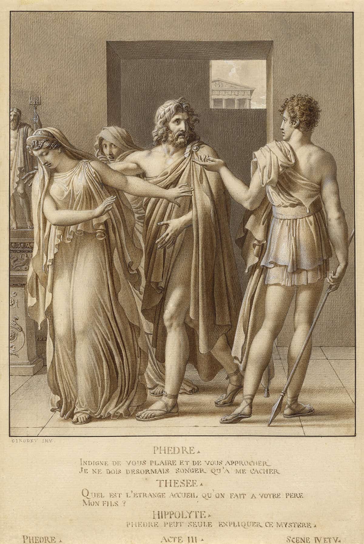 Phaedra Rejecting The Embraces Of Theseus by Anne Louis Girodet Trioson Posters, Prints, & Visual Artwork