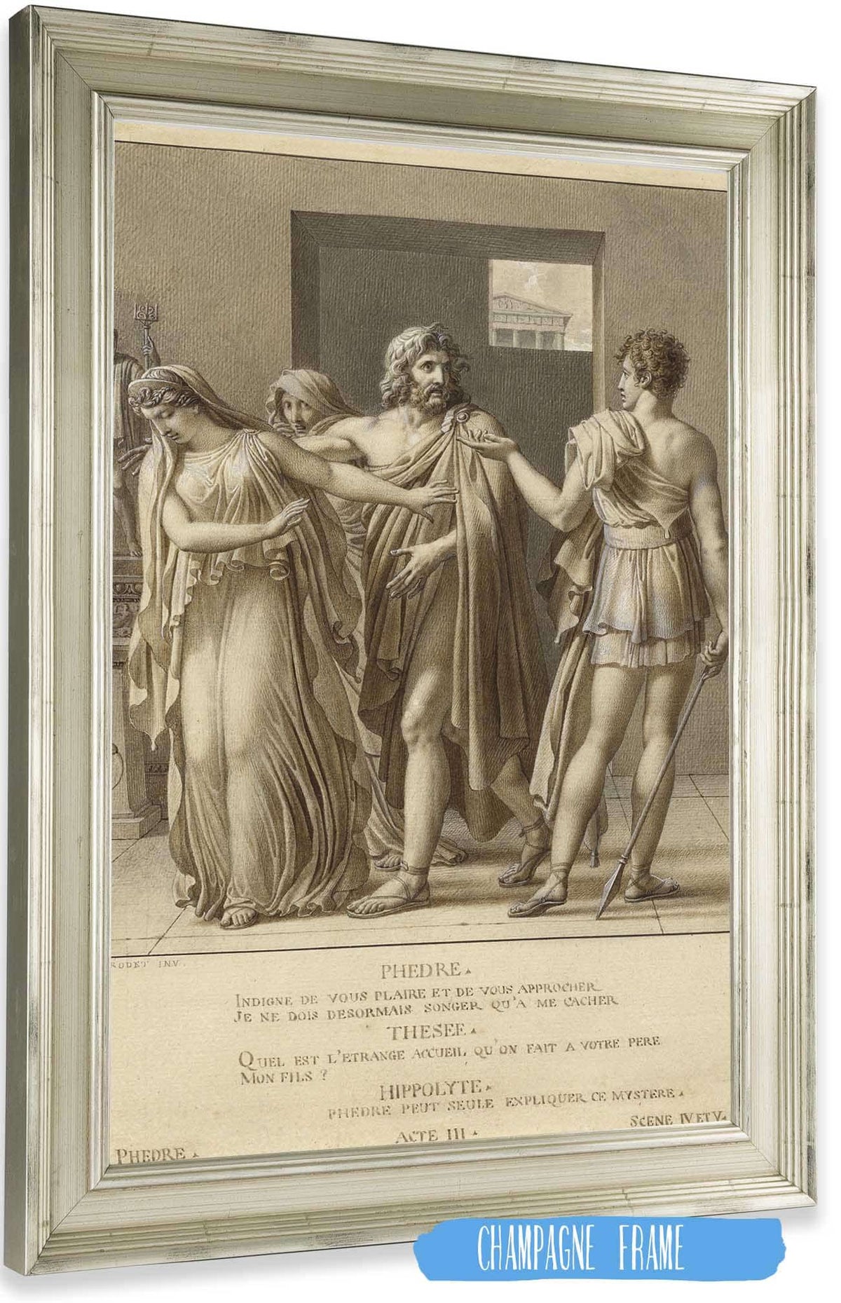 Phaedra Rejecting The Embraces Of Theseus by Anne Louis Girodet Trioson Posters, Prints, & Visual Artwork