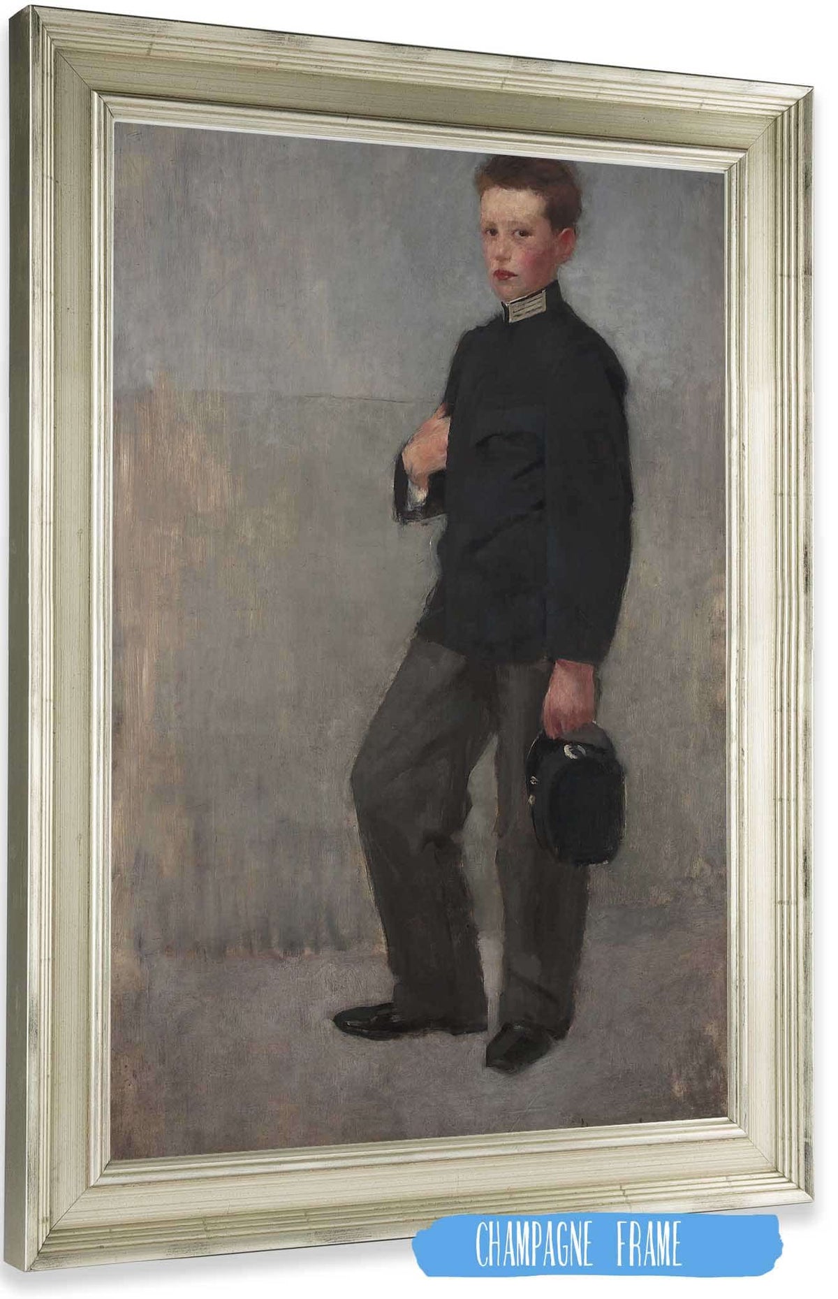 Portrait Of A Boy In Middle School Uniform by Olga Boznanska Posters, Prints, & Visual Artwork