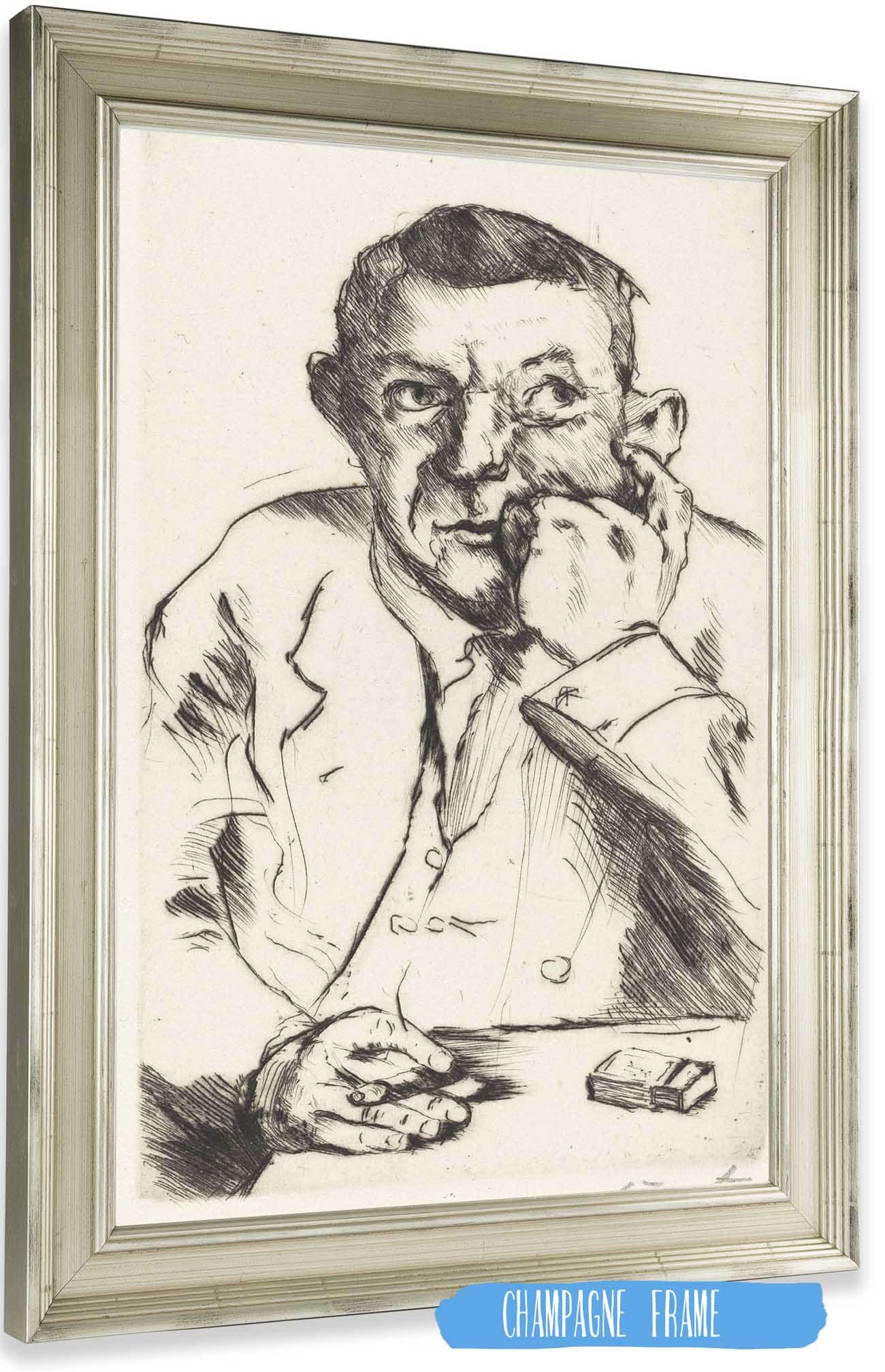 Portrait Of A Man Smoking Mannliches Bildnis Mit Aufgestutztem Arm by Lovis Corinth Posters, Prints, & Visual Artwork