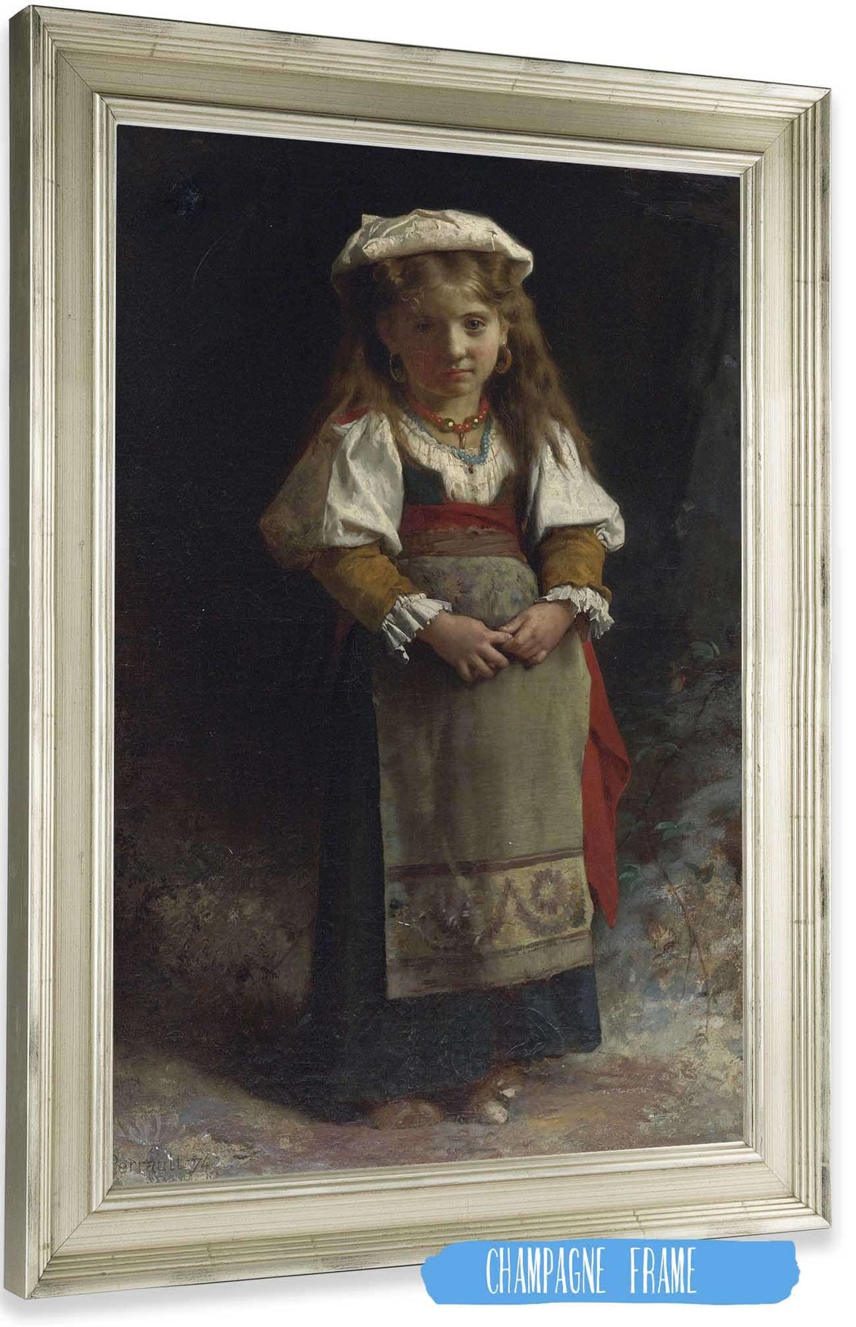 Portrait Of A Young Girl by Leon Jean Basile Perrault Posters, Prints, & Visual Artwork