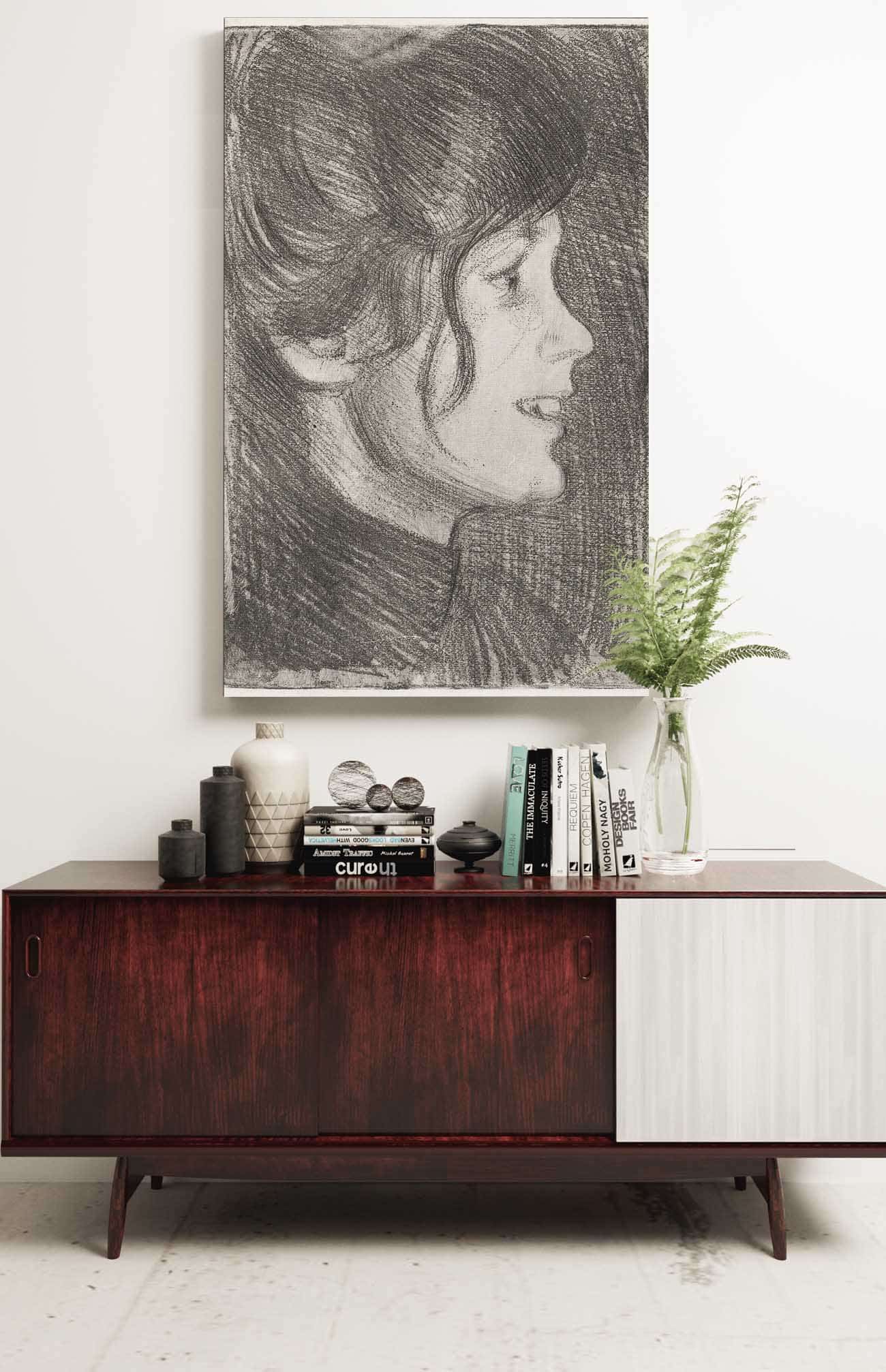 Portrait Of A Young Woman  by Eero Jarnefelt Posters, Prints, & Visual Artwork