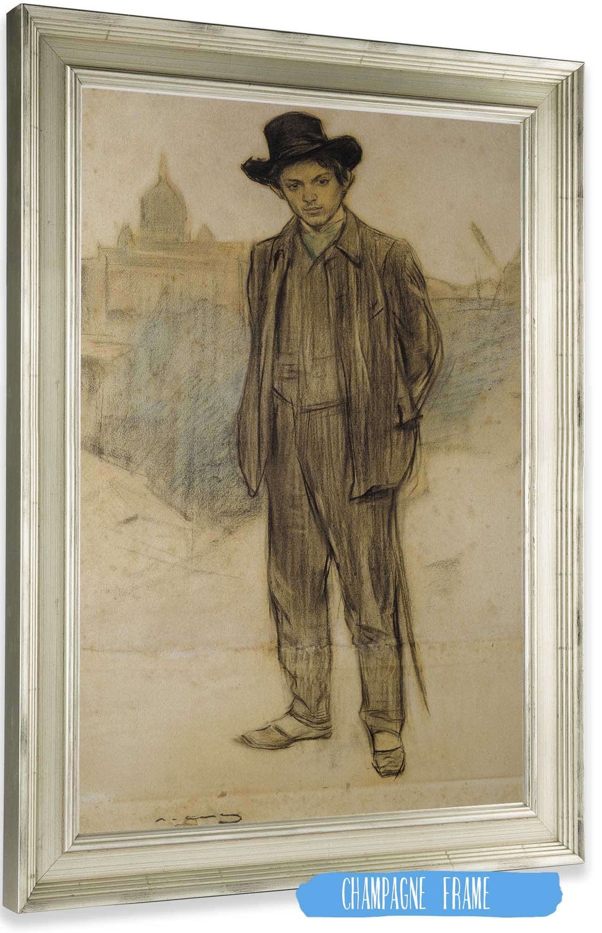 Portrait Of Pablo Picasso by Ramon Casas Posters, Prints, & Visual Artwork