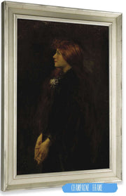 Portrait Red Haired Beauty Standing In Profile by Jean Jacques Henner Posters, Prints, & Visual Artwork