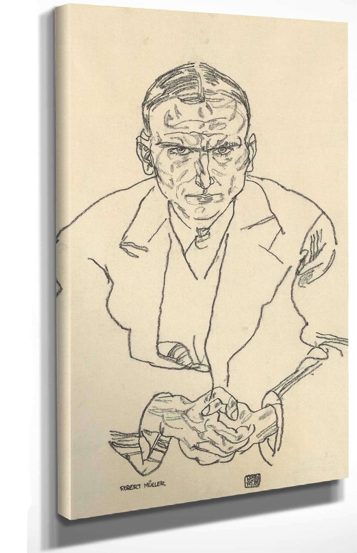 Portrat Des Schriftstellers Robert Muller by Egon Schiele Posters, Prints, & Visual Artwork