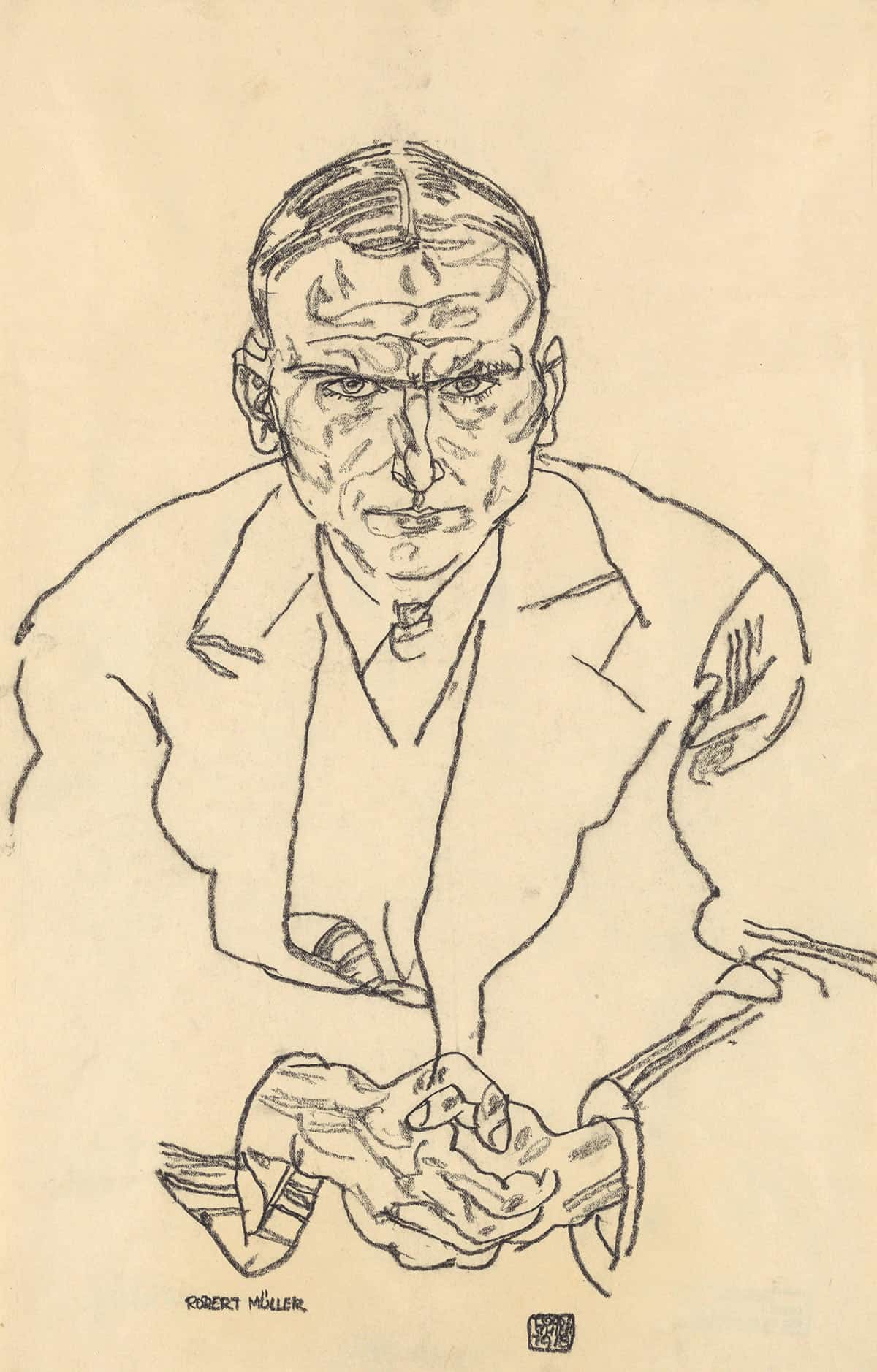 Portrat Des Schriftstellers Robert Muller by Egon Schiele Posters, Prints, & Visual Artwork