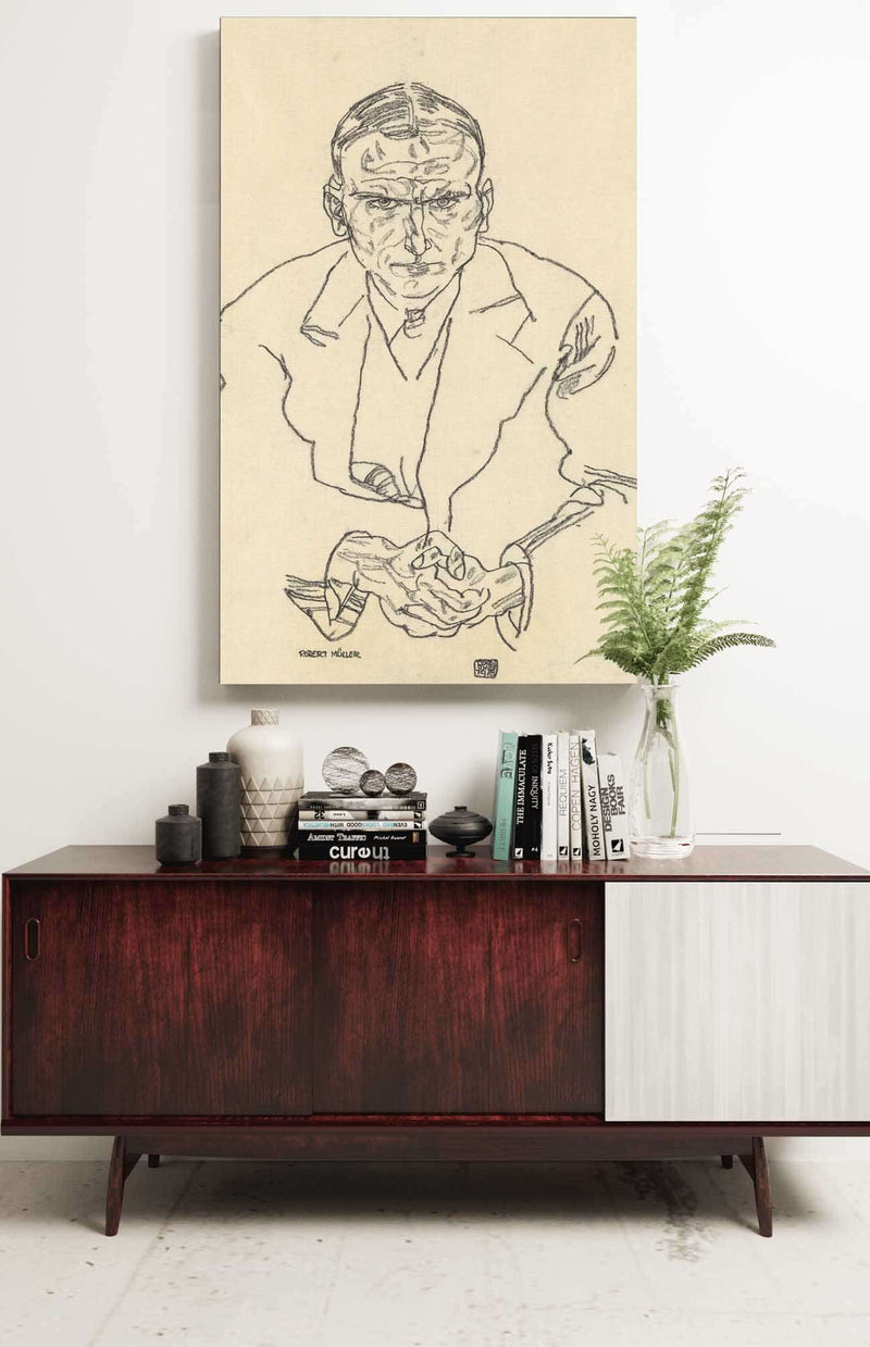 Portrat Des Schriftstellers Robert Muller by Egon Schiele Posters, Prints, & Visual Artwork