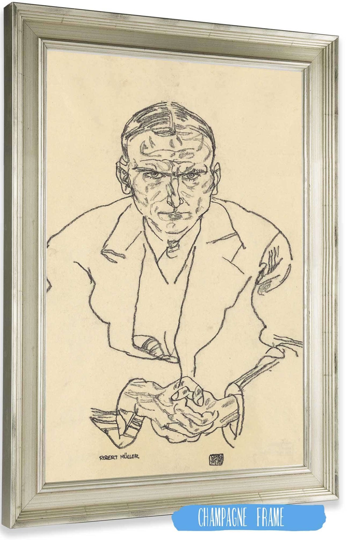 Portrat Des Schriftstellers Robert Muller by Egon Schiele Posters, Prints, & Visual Artwork