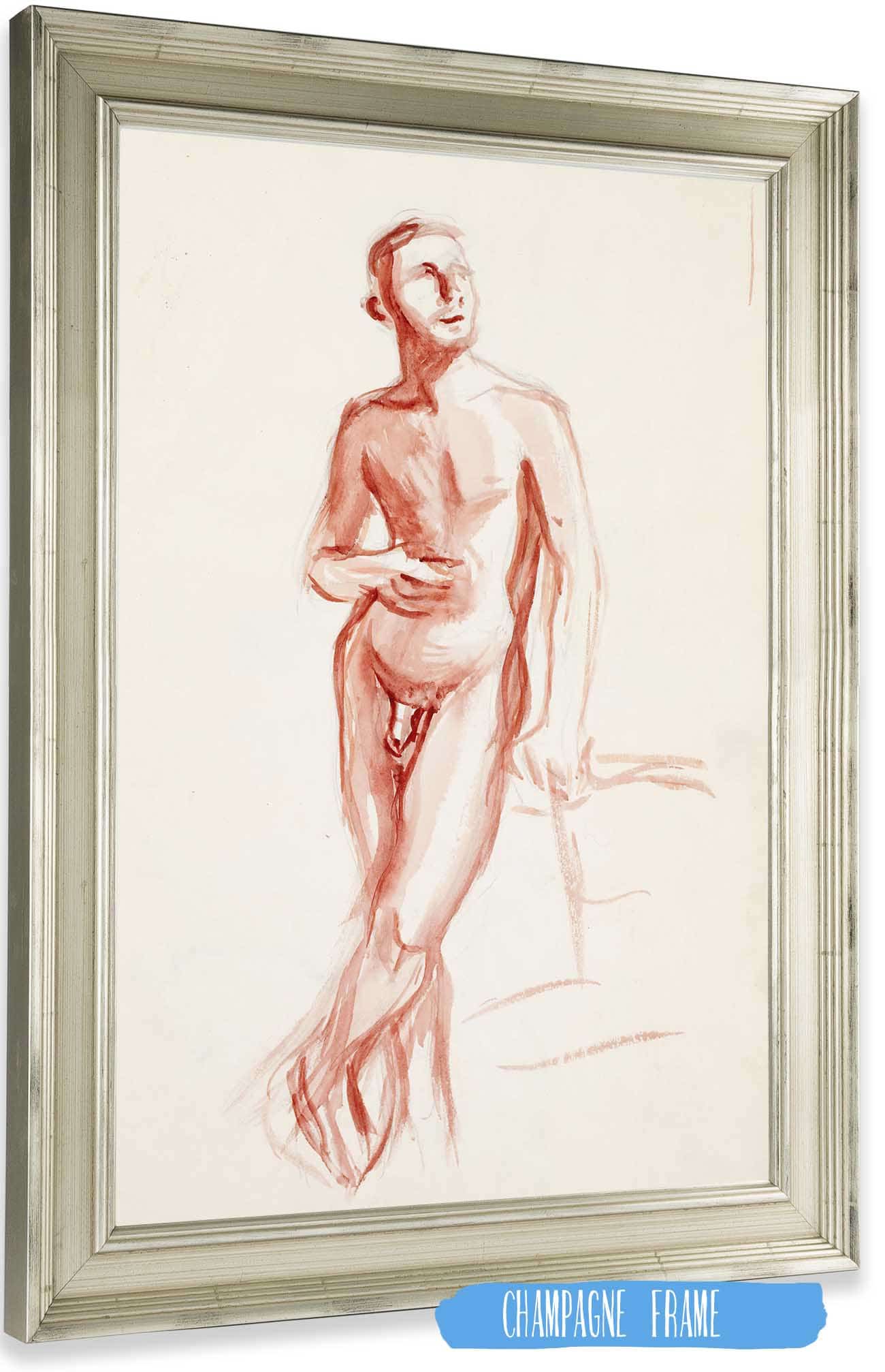 Poseeraava Alaston Mies  by Magnus Enckell Posters, Prints, & Visual Artwork