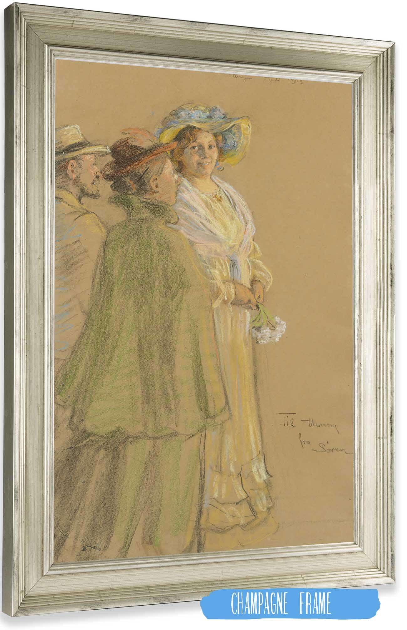 Postmaster Schroder Anna Ancher And Henny Brodersen by Peder Severin Kroyer Posters, Prints, & Visual Artwork